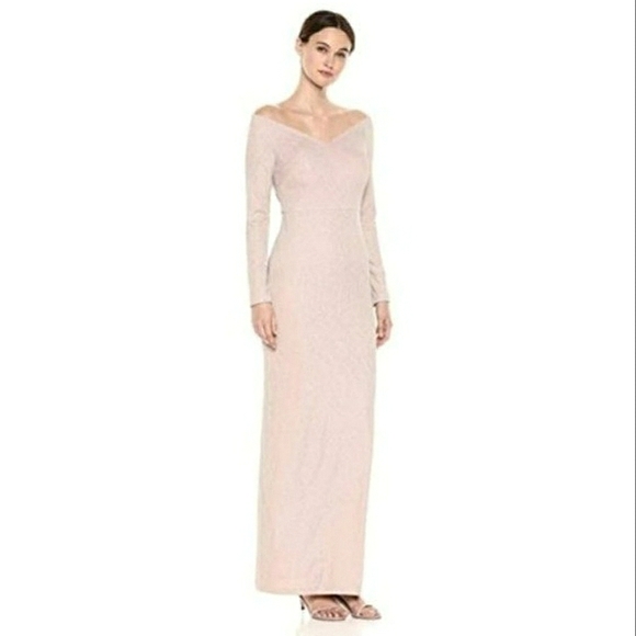calvin klein off the shoulder maxi dress Calvin Klein Women's Off The Shoulder Gown With Hi Low Hem Dress